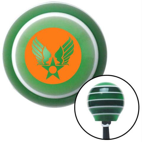 Orange Army Air Corps Green Stripe Shift Knob with M16 x 15 Insert