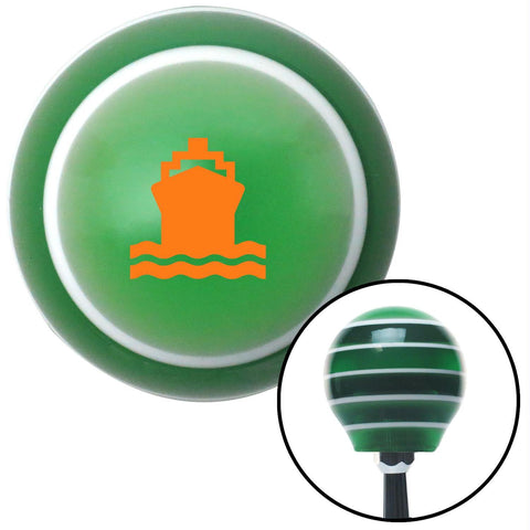 Orange Boat Green Stripe Shift Knob with M16 x 15 Insert