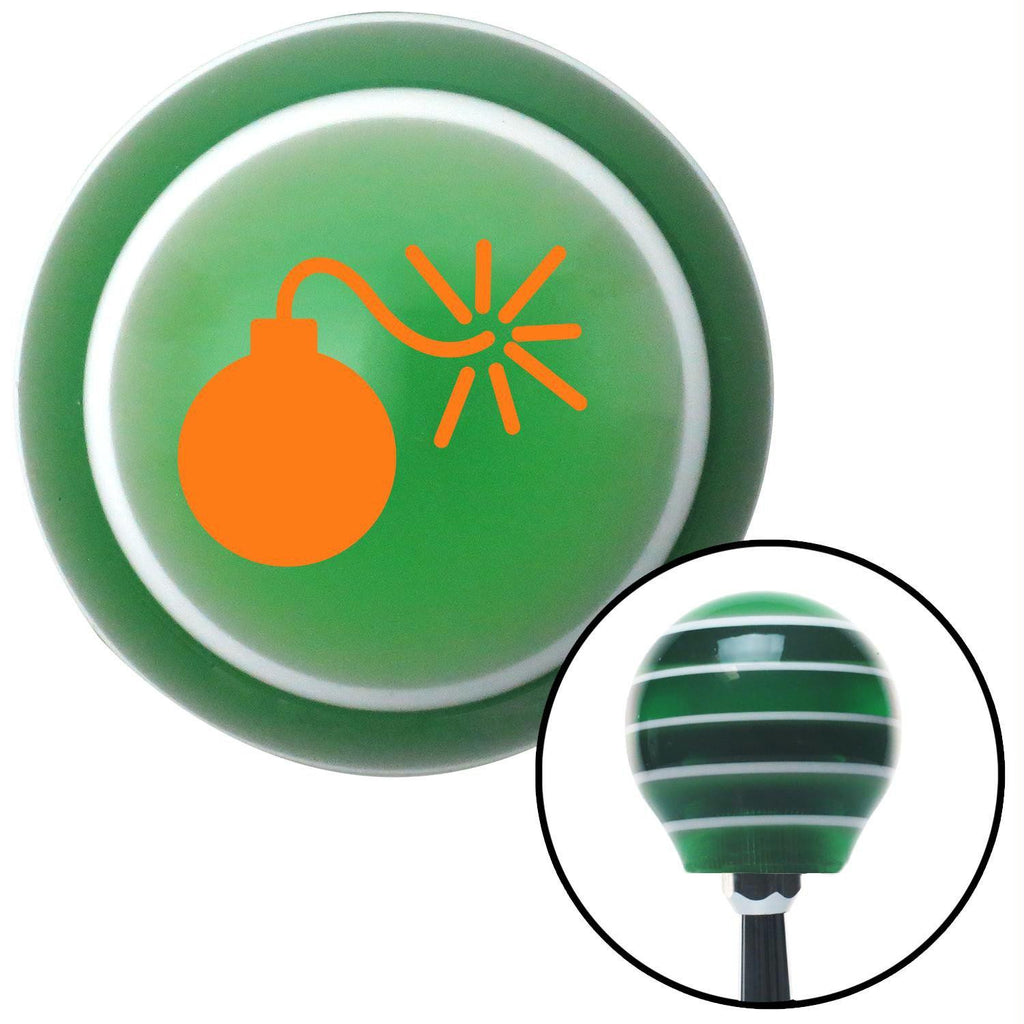 Orange Bomb Green Stripe Shift Knob with M16 x 15 Insert