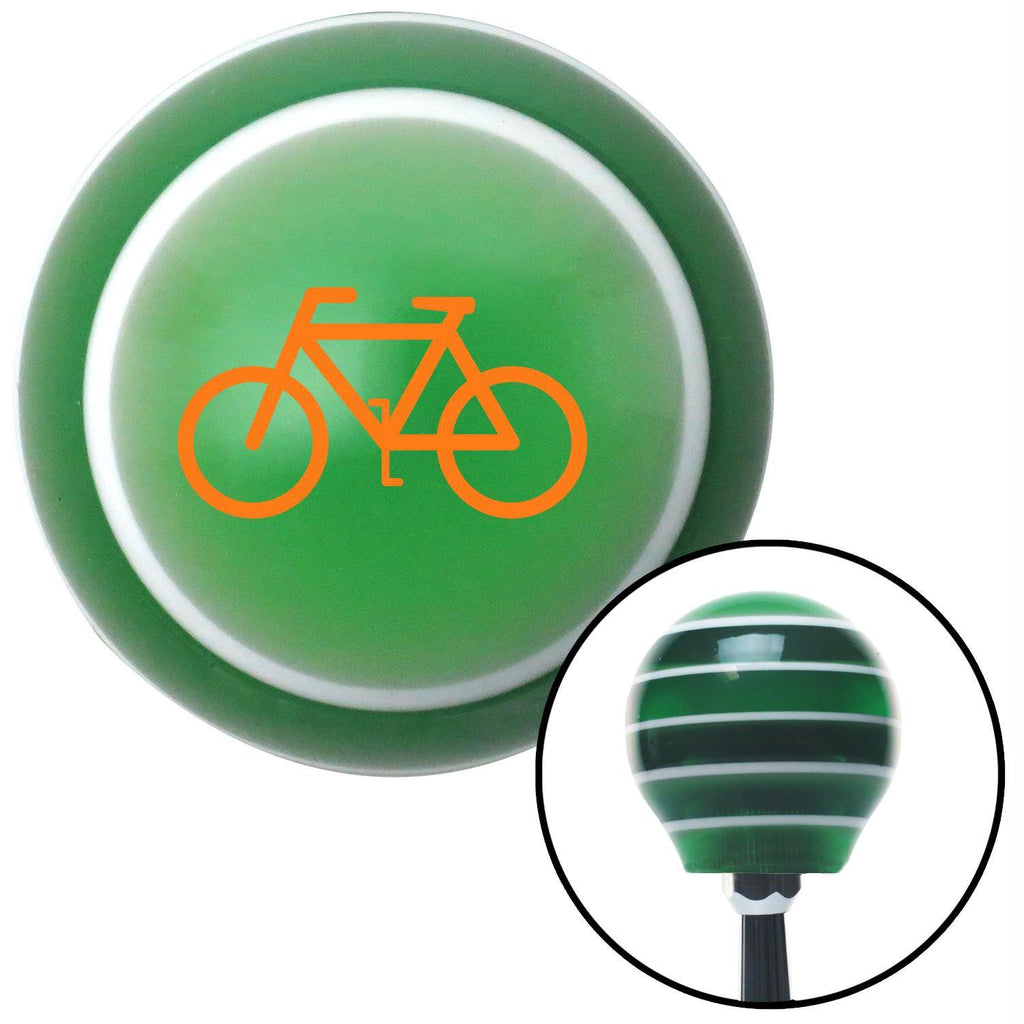 Orange Bicycle Green Stripe Shift Knob with M16 x 15 Insert