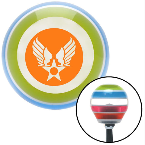 Orange Army Air Corps  Stripe Shift Knob with M16 x 15 Insert