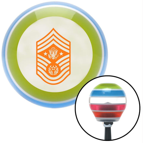 Orange Chief Master Sergeant of the Air Force  Stripe Shift Knob with M16 x 15 Insert