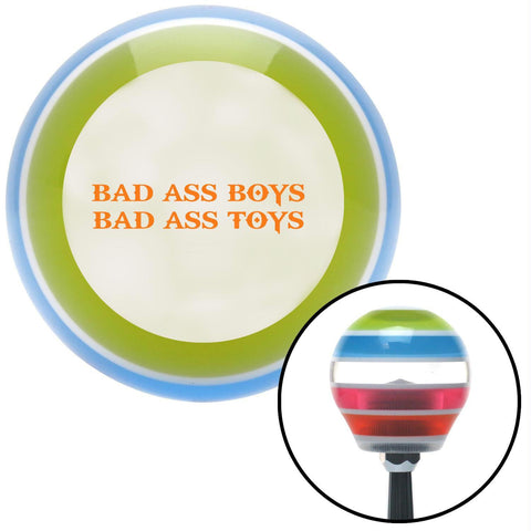 Orange Bad Ass Boys Bad Ass Toys  Stripe Shift Knob with M16 x 15 Insert