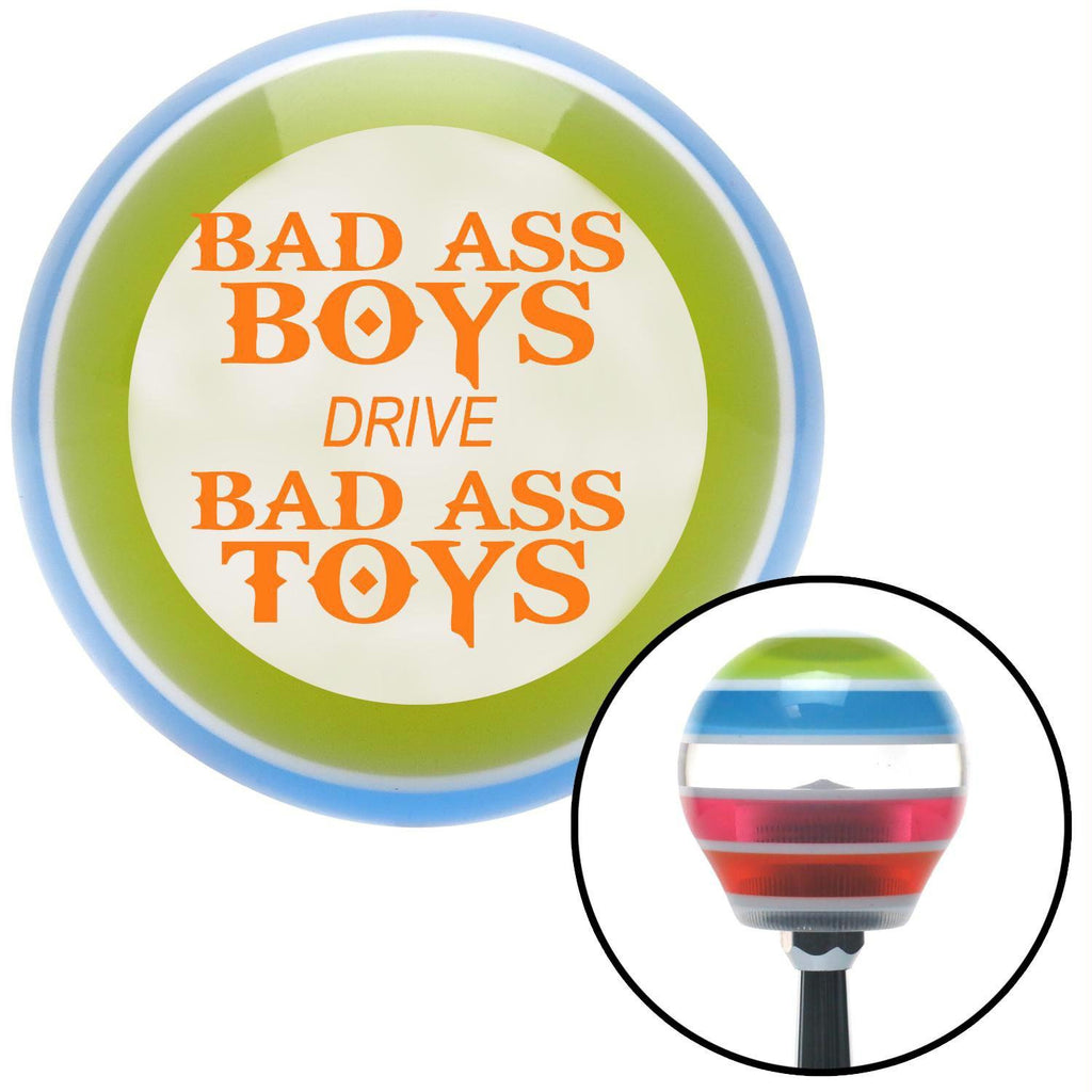 Orange Bad Ass Boys Drive Bad Ass Toys  Stripe Shift Knob with M16 x 15 Insert