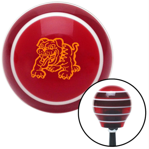 Orange Bulldog Angry Red Stripe Shift Knob with M16 x 15 Insert