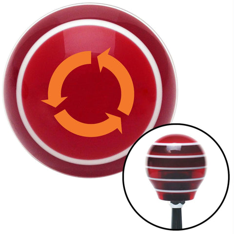 Orange Arrows in Circle Red Stripe Shift Knob with M16 x 15 Insert