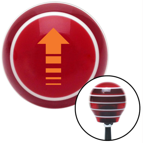 Orange Broken Directional Arrow Up Red Stripe Shift Knob with M16 x 15 Insert