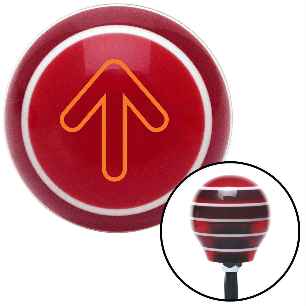 Orange Bubble Directional Arrow Up Red Stripe Shift Knob with M16 x 15 Insert