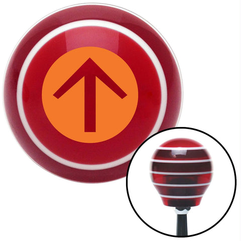 Orange Circle Directional Arrow Up Red Stripe Shift Knob with M16 x 15 Insert