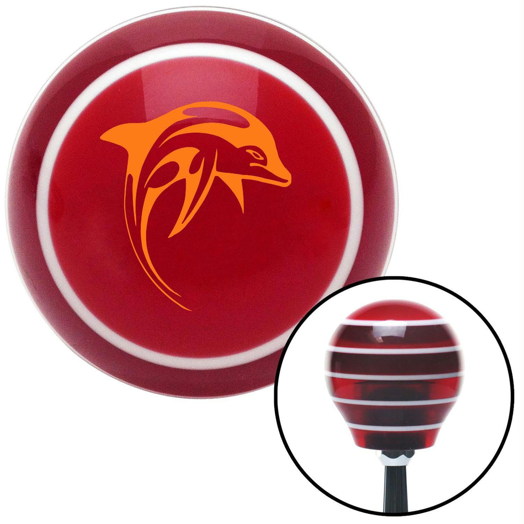 Orange Artistic Dolphin Red Stripe Shift Knob with M16 x 15 Insert