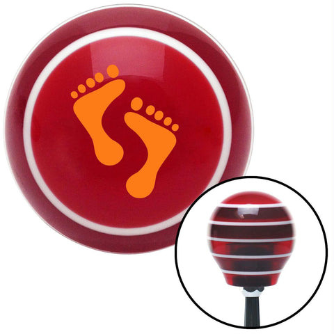 Orange Bare Feet Red Stripe Shift Knob with M16 x 15 Insert