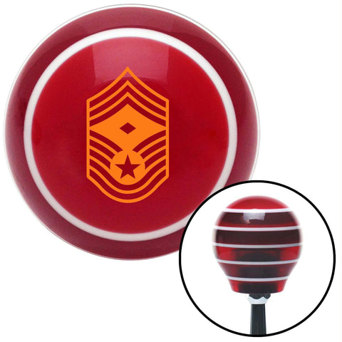 Orange Chief Master Sergeant First Sergeant Red Stripe Shift Knob with M16 x 15 Insert