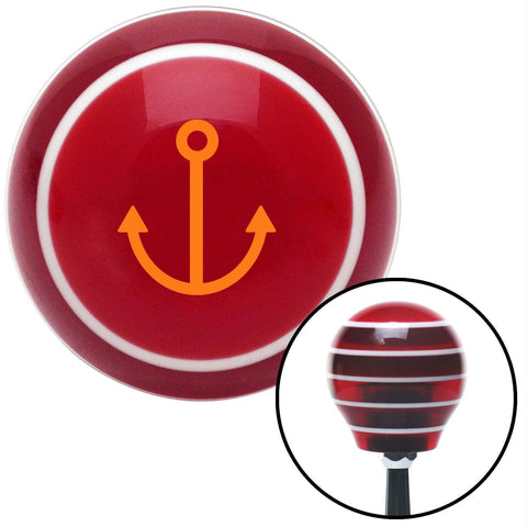 Orange Anchor Design Red Stripe Shift Knob with M16 x 15 Insert