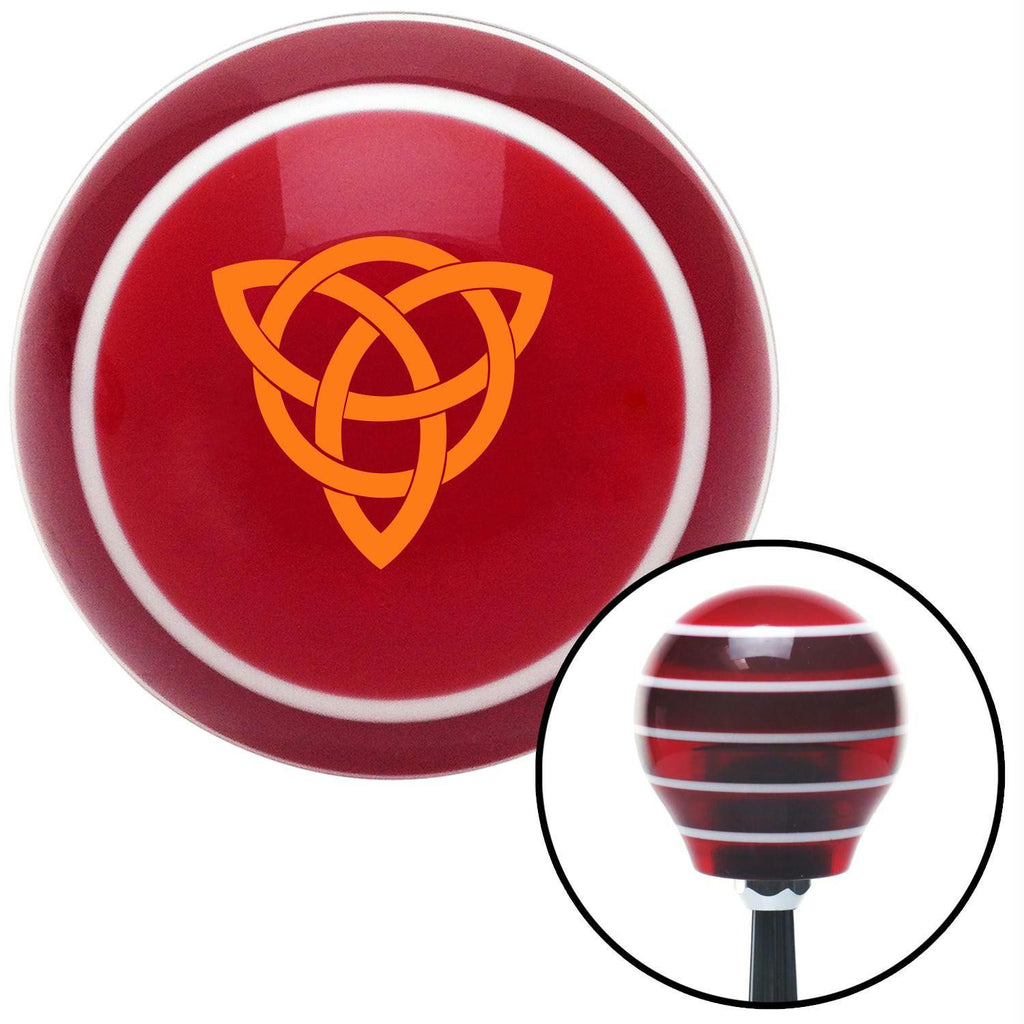 Orange Celtic Design Red Stripe Shift Knob with M16 x 15 Insert