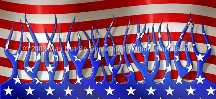 Window Graphic - 30x65 Patriotic Flames