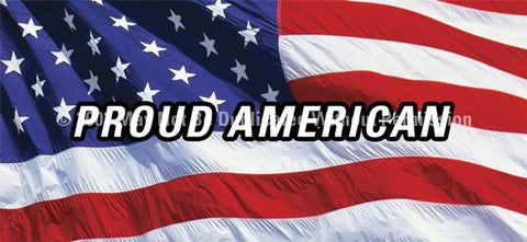 Window Graphic - 30x65 US Flag 2 with Proud American