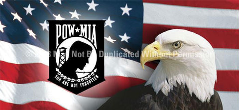 Window Graphic - 30x65 US Flag 1 with POWMIA