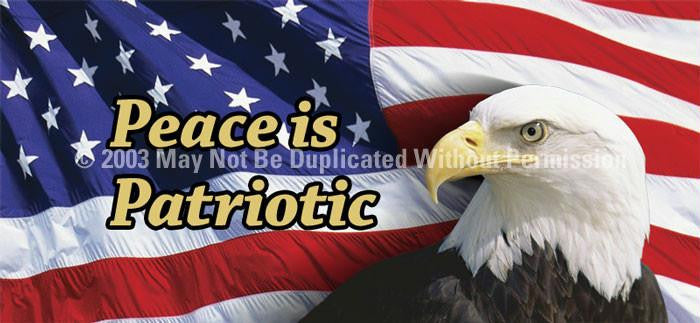 Window Graphic - 30x65 US Eagle Flag 2 Peace is Patriotic