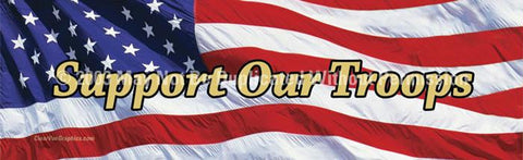 Window Graphic - 20x65 US Flag 2 Support Our Troops