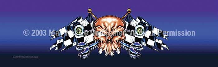 Window Graphic - 16x54 Racing Skull