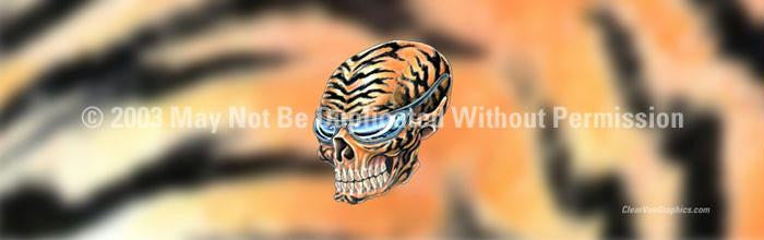 Window Graphic - 20x65 Skull on Tiger Tattoo