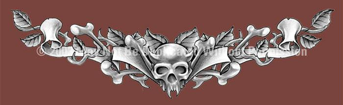 Window Graphic - 20x65 Shoulder Tattoo 3 Silver