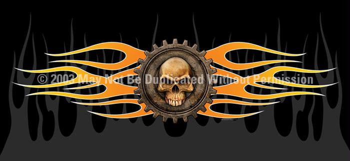 Window Graphic - 30x65 Gear Skull