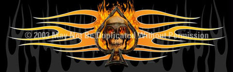 Window Graphic - 16x54 Flaming Ace Skull