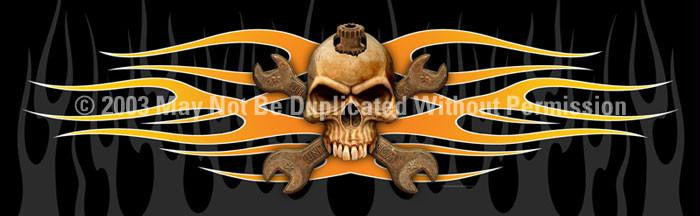 Window Graphic - 16x54 Skull & Wrenches 2