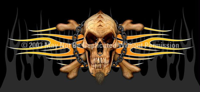 Window Graphic - 30x65 Pierced Skull