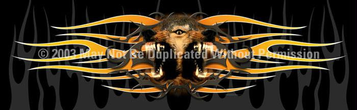 Window Graphic - 16x54 Tribal Wolf