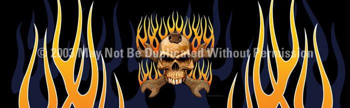 Window Graphic - 16x54 Skull & Wrenches