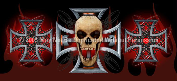 Window Graphic - 30x65 Pistons Skull