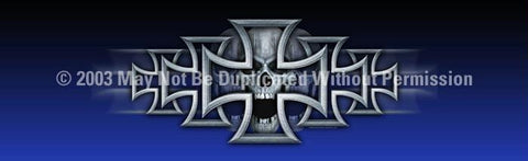 Window Graphic - 16x54 Iron Cross Blue