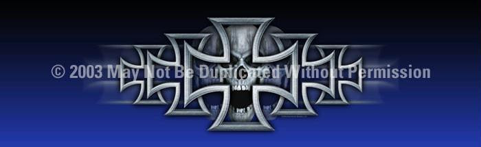 Window Graphic - 20x65 Iron Cross Blue