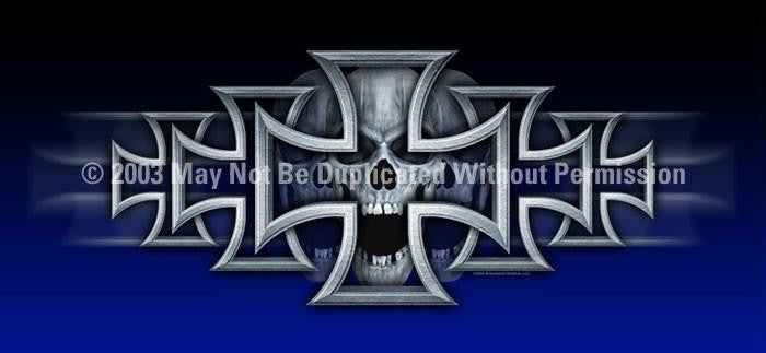 Window Graphic - 30x65 Iron Cross Blue