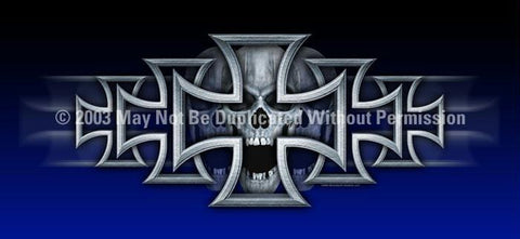 Window Graphic - 30x65 Iron Cross Blue