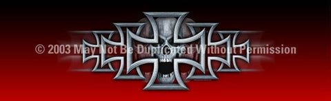 Window Graphic - 20x65 Iron Cross Red