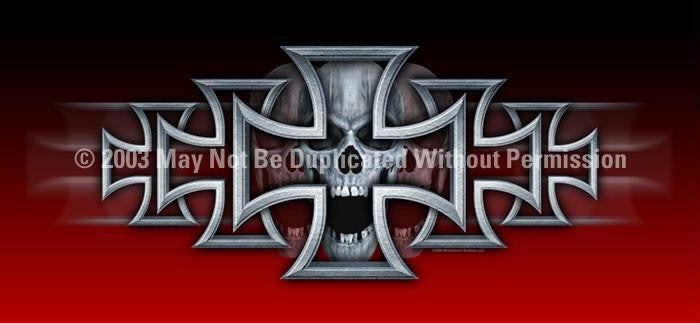 Window Graphic - 30x65 Iron Cross Red