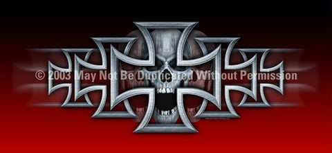 Window Graphic - 30x65 Iron Cross Red