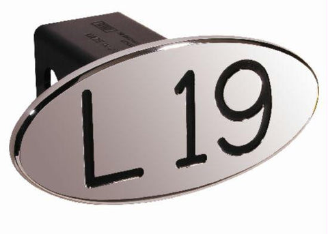 L19 - Black - Oval - 2 Inch Billet Hitch Cover