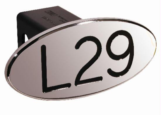 L29 - Black - Oval - 2 Inch Billet Hitch Cover