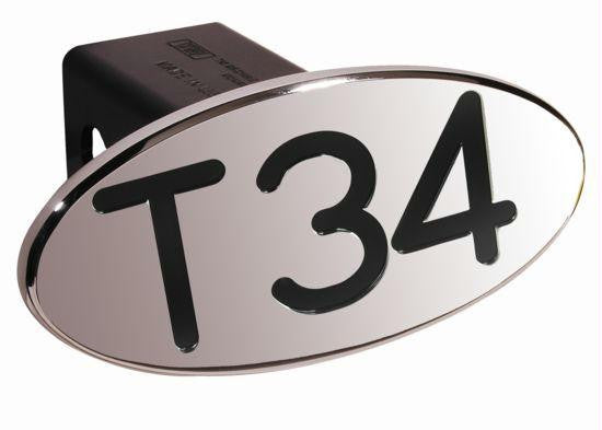 T34 - Black - Oval - 2 Inch BIllet Hitch Cover