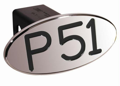 P51 - Black - Oval - 2 Inch Billet Hitch Cover