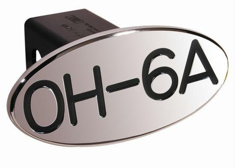 OH-6A - Black - Oval - 2 Inch Billet Hitch Cover