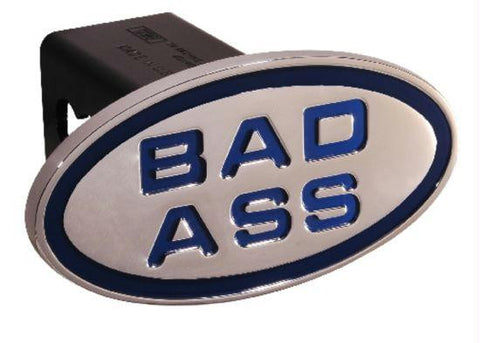 Bad Ass - Blue - Oval - 2 Inch Billet Hitch Cover