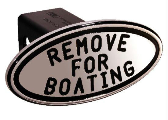 Remove for Boating - Black - Oval - 2 Inch Billet Hitch Cover