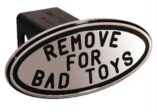 Remove for Bad Toys - Black - Oval - 2 Inch Billet Hitch Cover