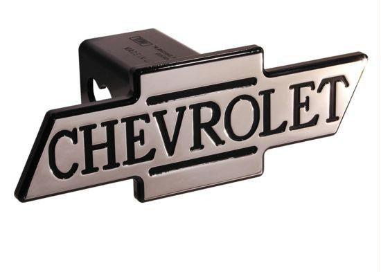 Chevy - Black - Inscribed Chevrolet - Cutout Bowtie - 2 Inch Billet Hitch Cover