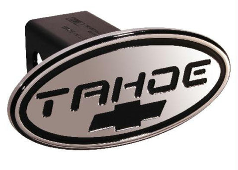 Chevy - Tahoe - Black w- Black Bowtie - Oval - 2 Inch Billet Hitch Cover